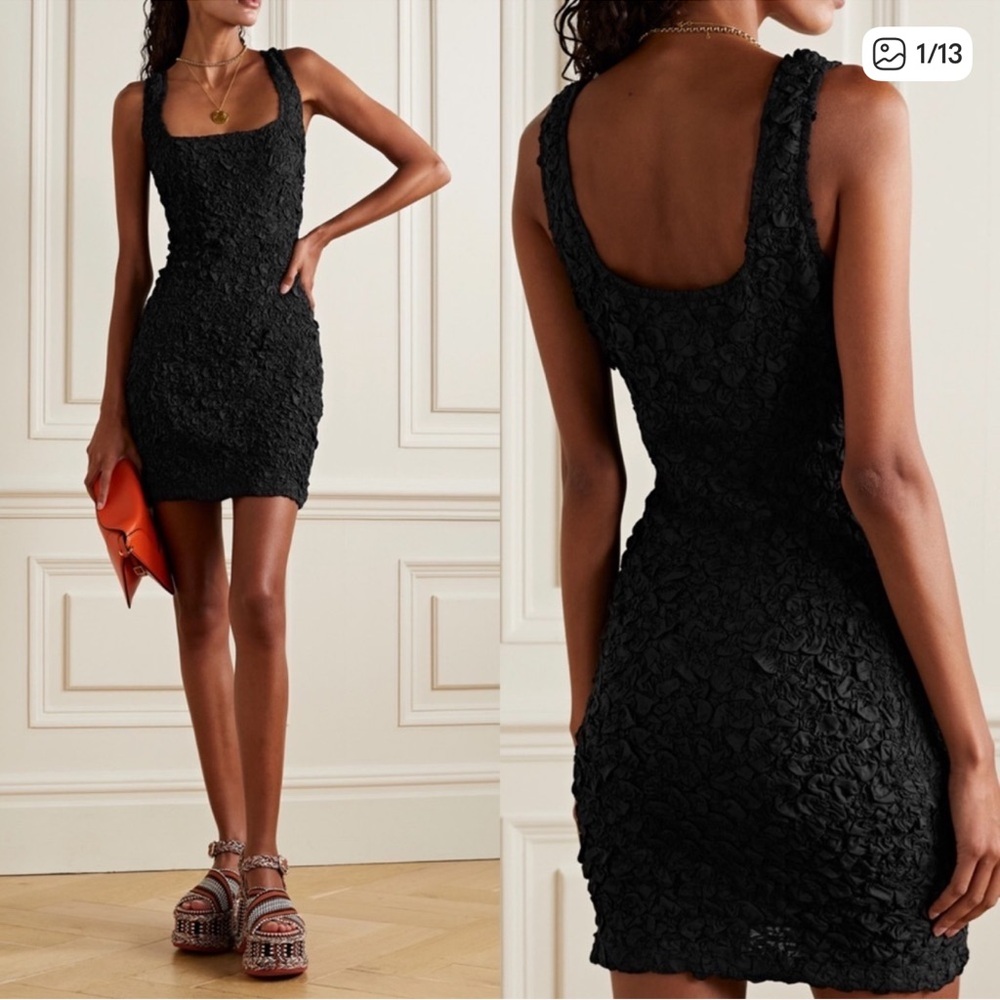 Mara Hoffman Textured Black Mini Dress